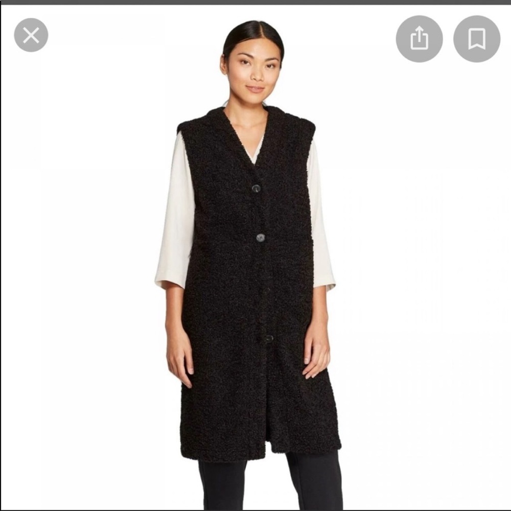 Prologue black Sherpa buttons down vest size XXL